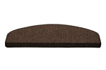 Hnědý kobercový půlkruhový nášlap na schody Par...