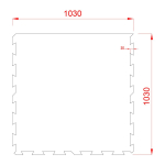 Černo-červená podlahová guma (puzzle - okraj) F...