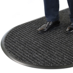 Šedá textilní půlkruhová vstupní rohož Koral - ...