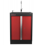 Celokovová dílenská skříňka PROFI RED s nerezov...