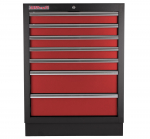 Celokovová skříňka s 7-mi šuplíky PROFI, červen...