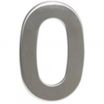 Číslo "0", 50 mm, samolepící, nerez