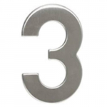 Číslo "3", 50 mm, samolepící, nerez