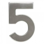 Číslo "5", 50 mm, samolepící, nerez