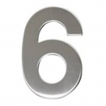 Číslo "6", 50 mm, samolepící, nerez