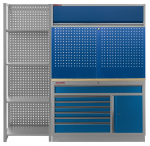 Dílenská sestava PROFI BLUE s úzkým regálem - M...