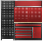 Dílenská sestava PROFI RED s úzkým regálem - RT...