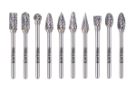 Frézy karbidové, sada 10ks, ⌀6x13mm, ⌀stopky 3m...