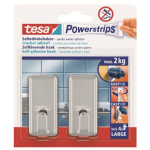Háček lepící, chromový, velký, Powerstrips,TESA