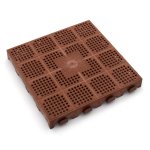 Hnědá plastová děrovaná terasová dlažba Linea C...