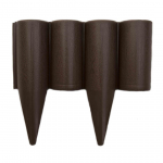 Hnědý plastový palisádový zahradní obrubník FLO...