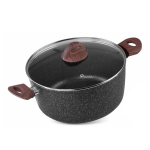 Hrnec s poklicí MagicHome Black Marble Line, 24...
