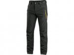 Kalhoty CXS AKRON, softshell, černé s HV žluto/...
