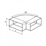 Koleno vodorovné ploché CKH, 2 x 220 x 55 mm 0661
