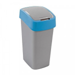 Koš Curver® FLIP BIN 9l, šedostříbrná/modrá, na...