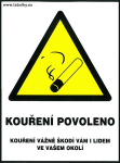 Kouření povoleno - pro restaurace 120x160mm - s...