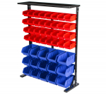 Kovový regál s plastovými boxy 47 ks - SBRF3447