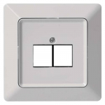 Kryt datové zásuvky 2 x RJ45, bílý