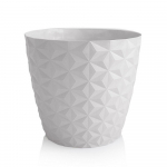 Květináč Crystal mat recyklovaný 16cm ledově bílá