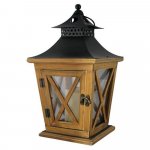 Lampa Huma YT8680 19x19x36cm, LED 3xAAA  dřevěná