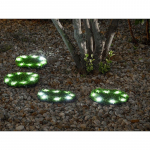 Lampa solární 4 trávnaté desky, 24cm, 4x 8 LED, AA