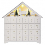 LED adventní kalendář dřevěný, 35x33 cm, 2x AA,...