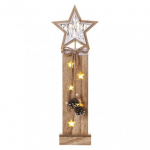LED dekorace dřevěná – hvězdy, 48 cm, 2x AA, vn...