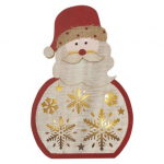 LED dekorace dřevěná – Santa, 30 cm, 2x AA, vni...