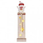 LED dekorace dřevěná – sněhulák, 46 cm, 2x AA, ...