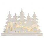 LED dekorace dřevěná – vánoční vesnička, 31 cm,...
