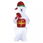 LED lední medvěd s vánočním dárkem, nafukovací,...