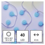 LED světelný cherry řetěz – kuličky 2,5 cm, 4 m...