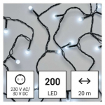 LED vánoční cherry řetěz – kuličky, 20 m, venko...