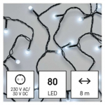 LED vánoční cherry řetěz – kuličky, 8 m, venkov...