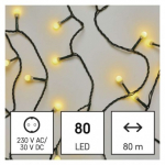 LED vánoční cherry řetěz – kuličky, 8 m, venkov...