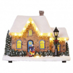 LED vánoční domek, 20,5 cm, 3x AA, vnitřní, tep...