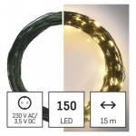 LED vánoční nano řetěz zelený, 15 m, venkovní i...