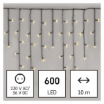 LED vánoční rampouchy, 10 m, venkovní i vnitřní...