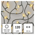 LED vánoční řetěz, 12 m, venkovní i vnitřní, te...
