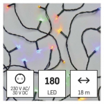 LED vánoční řetěz, 18 m, venkovní i vnitřní, mu...