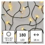 LED vánoční řetěz, 18 m, venkovní i vnitřní, te...
