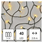 LED vánoční řetěz, 2,8 m, 3x AA, venkovní i vni...