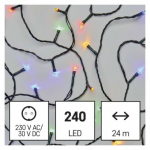 LED vánoční řetěz, 24 m, venkovní i vnitřní, mu...