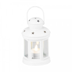 Lucerna MagicHome, bílá, s LED svíčkou, 10x15/20cm