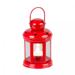 Lucerna MagicHome červená, s LED svíčkou, 10x15...