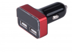 Nabíječka USB do auta, 12/24V, 2xUSB, měřič, 3,...