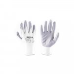 Povrstvené rukavice GLONI bílo-šedé, v. 08"