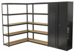 Regálový systém PREMIUM s dílenskou skříní, 3 d...