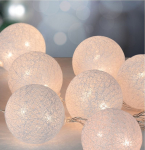 Řetěz MagicHome bílé bavlněné kuličky, 10xLED t...