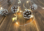 Řetěz MagicHome zasněžené šišky, 20xLED teplá b...